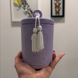 Lavender Tassel Ceramic Candle Jar - Unbranded